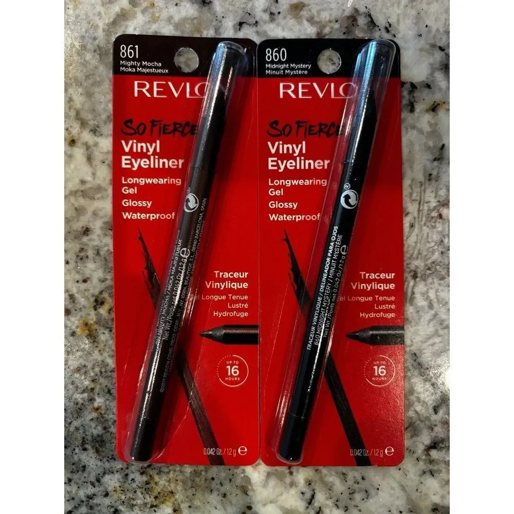 2 New‎ Revlon So Fierce! Chrome Ink Liquid Liner 860 & 861 Mighty Mocha Midnight